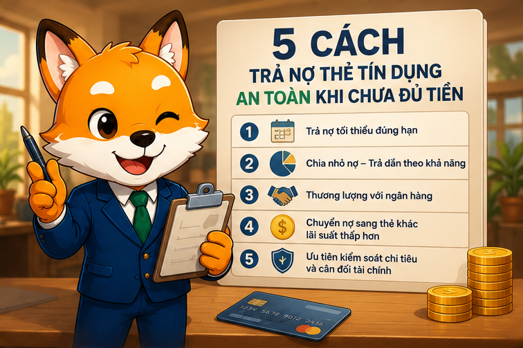 5 Cách trả nợ thẻ tín dụng an toàn khi chưa đủ tiền (Tránh bẫy đáo hạn rủi ro)