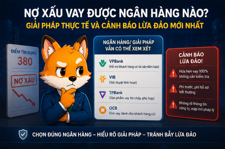 Nợ xấu vay được ngân hàng nào? Giải pháp thực tế và cảnh báo lừa đảo mới nhất 2026