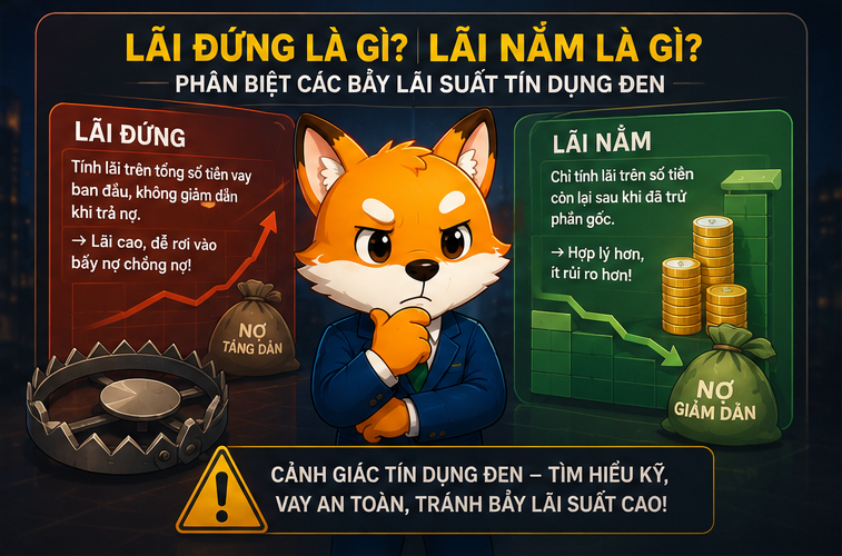 Lãi đứng là gì? Lãi nằm là gì? Phân biệt các bẫy lãi suất tín dụng đen 2026