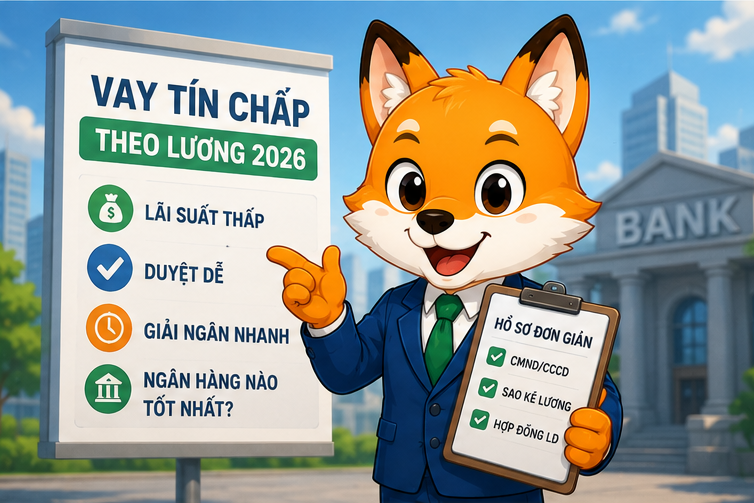 Vay tín chấp theo lương 2026: Ngân hàng nào lãi suất thấp, duyệt dễ nhất?
